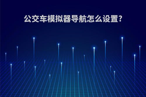 公交车模拟器导航怎么设置?