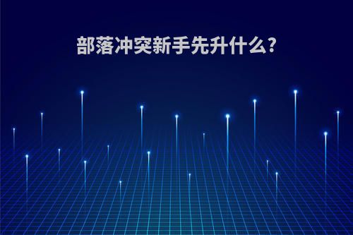 部落冲突新手先升什么?