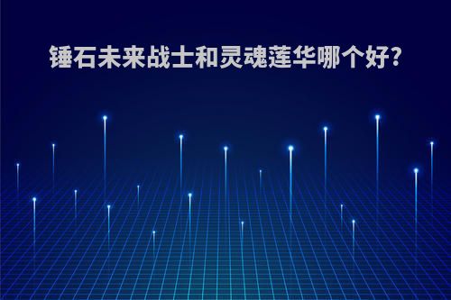 锤石未来战士和灵魂莲华哪个好?