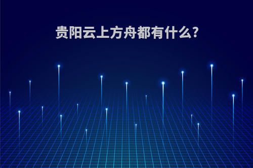 贵阳云上方舟都有什么?
