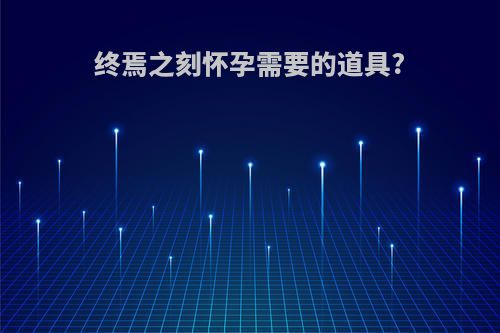 终焉之刻怀孕需要的道具?
