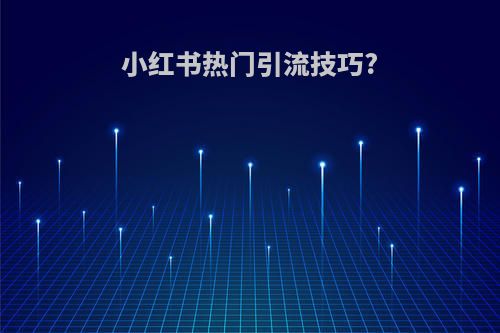 小红书热门引流技巧?