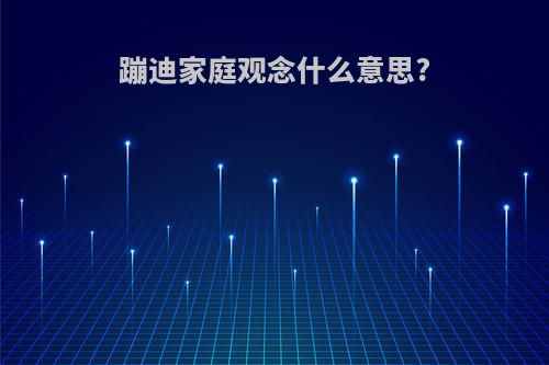 蹦迪家庭观念什么意思?